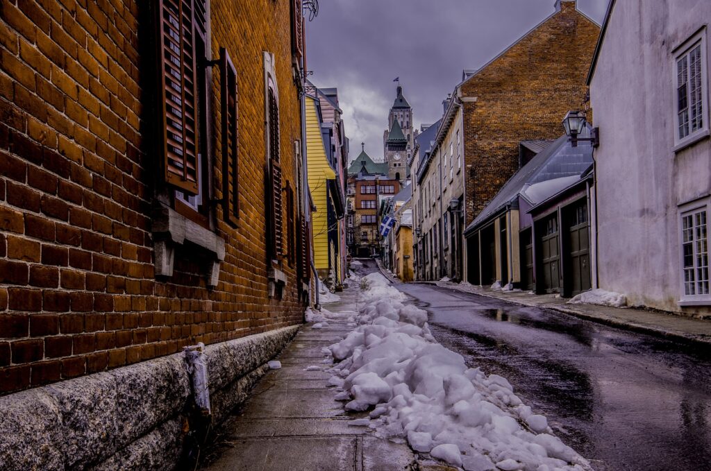 Avenida nevada em Quebec