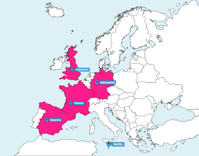 mapa melhores países da europa