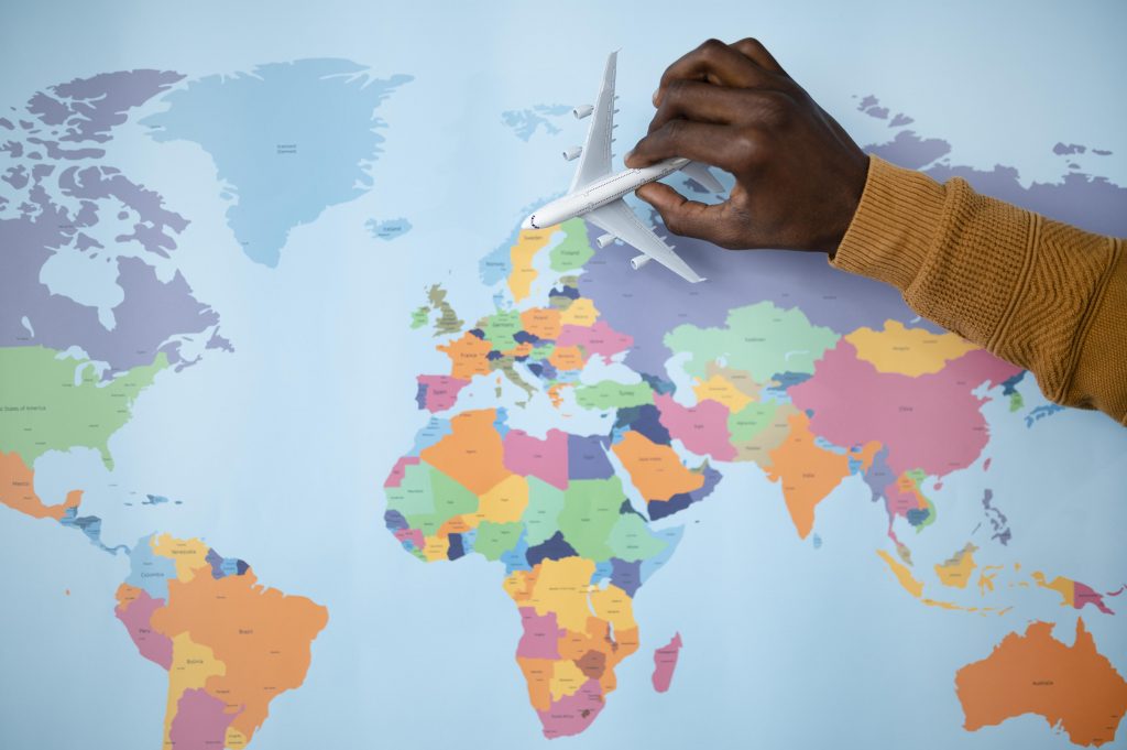 Mapa do mundo para ilustrar os diversos países que você pode realizar o seu intercâmbio cultural
