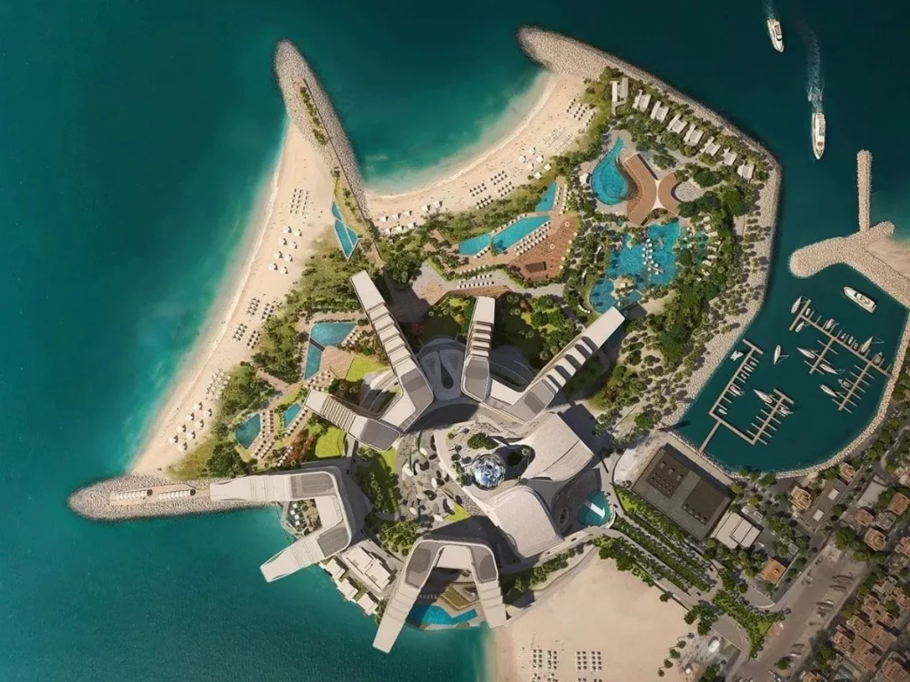 A arquitetura imponente da cidade de Dubai cercada pelas águas. Custo de vida em Dubai.