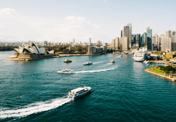 Visão aérea de Sydney, na Austrália