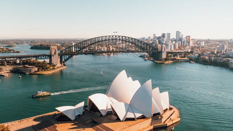 Visão aérea da Austrália para conehcer com o visto de turismo