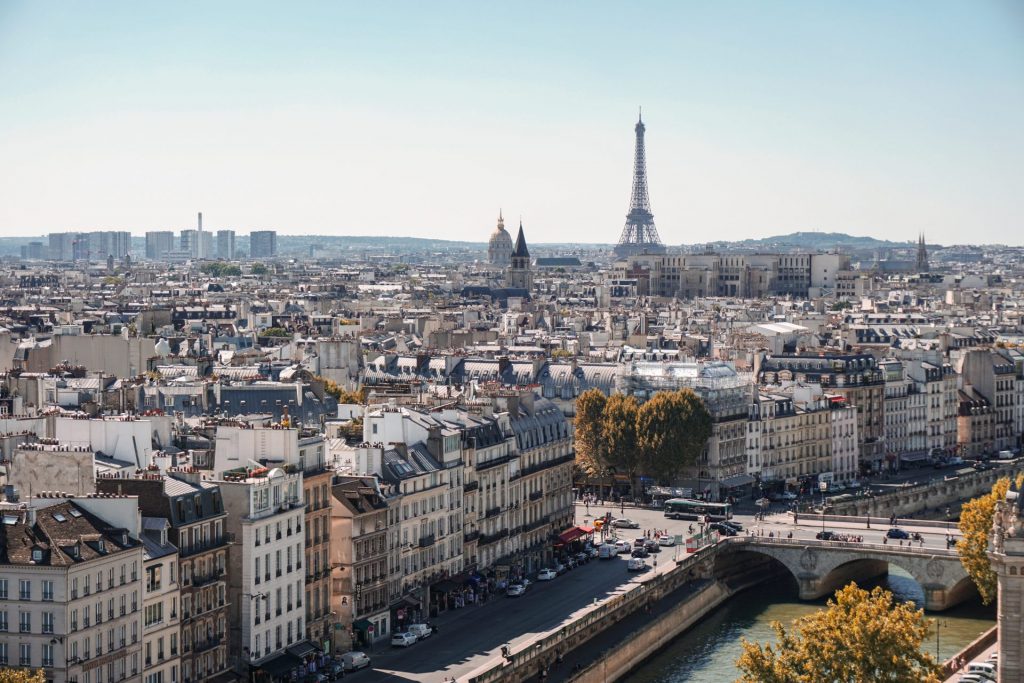 Visão superior da cidade de Paris, na França