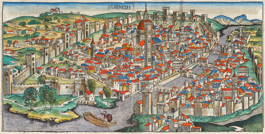 Desenho histórico da cidade de Florença